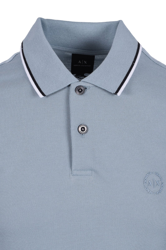 Armani Exchange Slim Fit Tipped Polo Ashley Blue