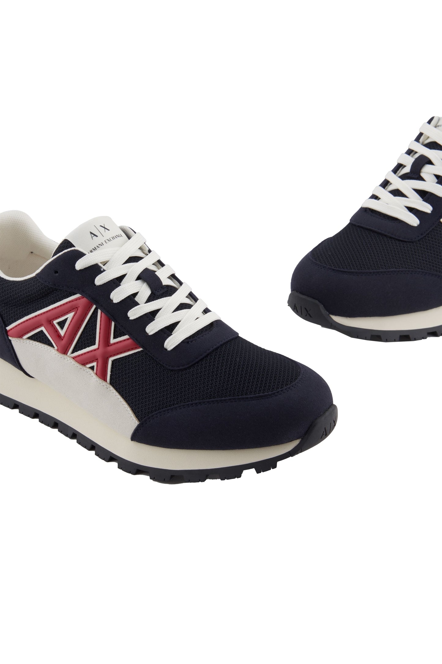 Armani Exchange Echo Suede Mesh Nylon Trainer Deep Navy/Cardinal Red