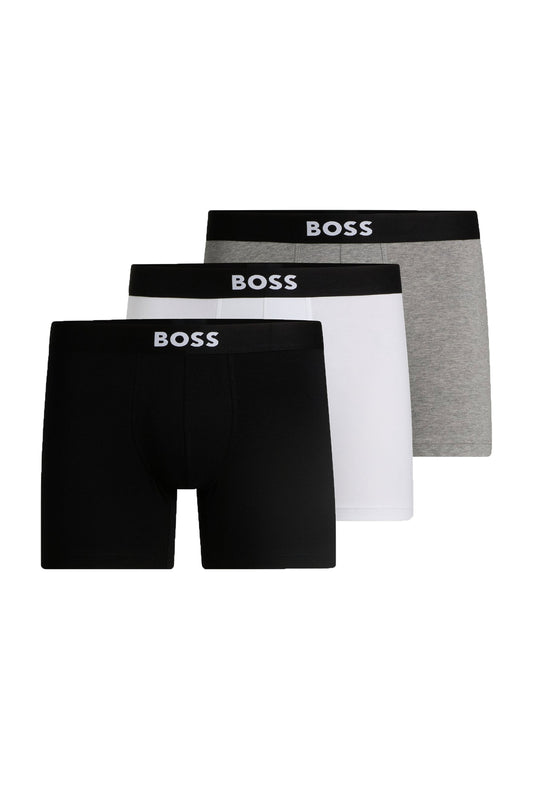 Boss Black 3 Pack D.beckham Boxer Briefs White/Grey/Black