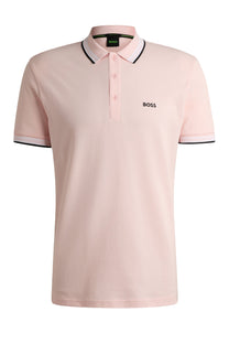 Boss Paddy Polo Shirt Light Pastel Pink Boss Green