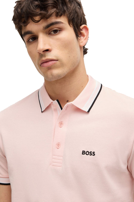 Boss Paddy Polo Shirt Light Pastel Pink