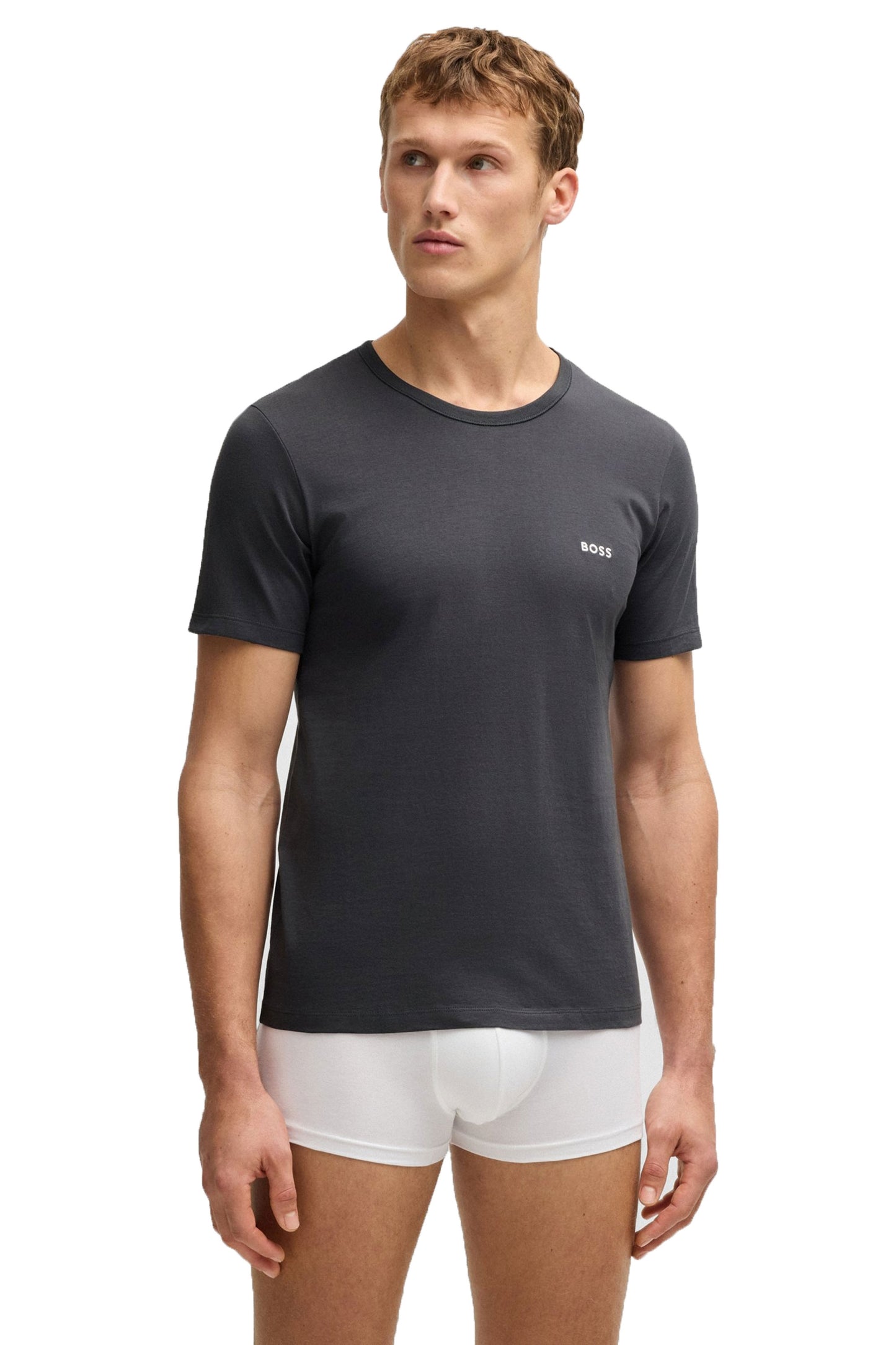 Boss T-shirt Rn 3 P Classic White/Khaki/Charcoal