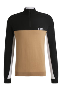 Boss K_hydro-x Half Zip Black Boss Green