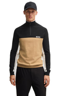 Boss K_hydro-x Half Zip Black Boss Green