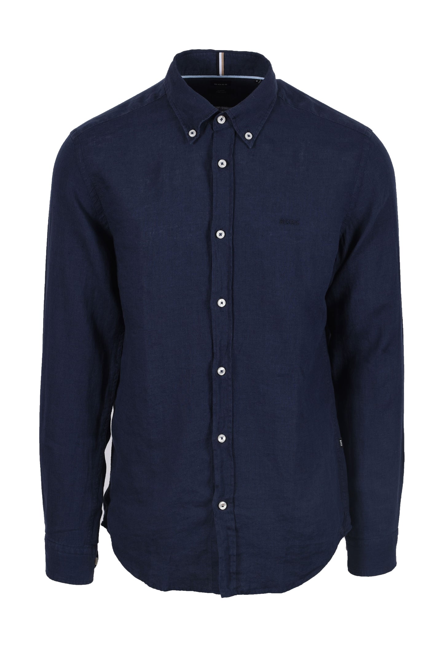 Boss H-roan-bd-e-c1-243 Linen Shirt Dark Blue