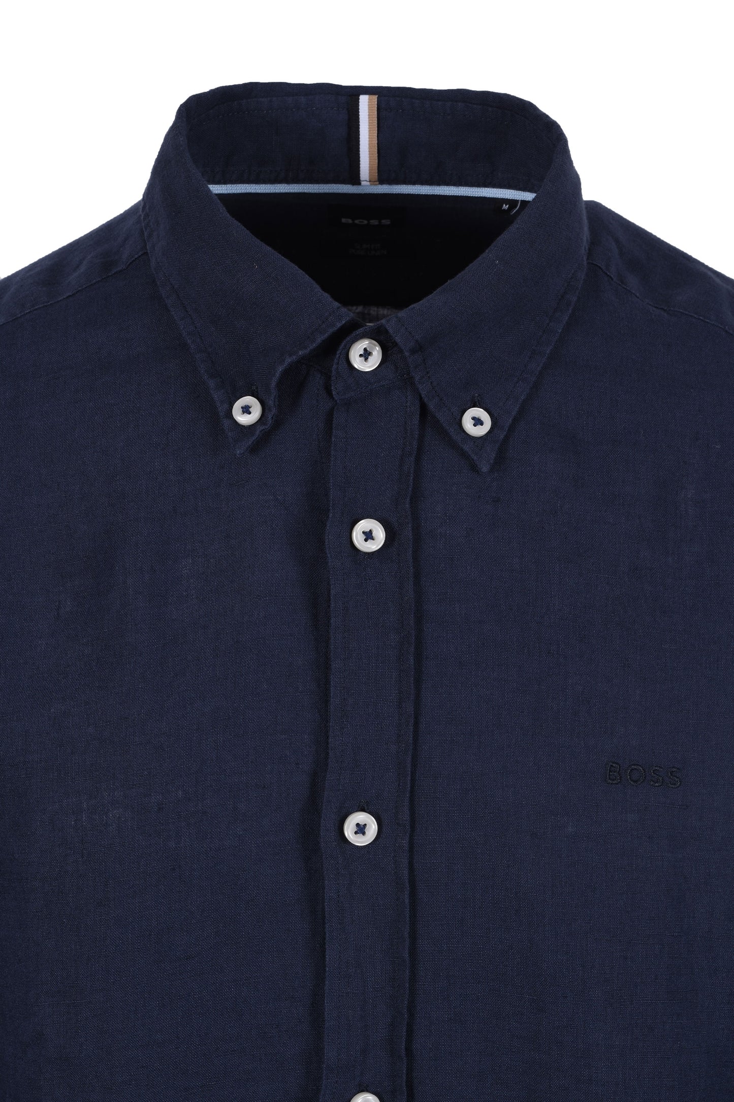 Boss H-roan-bd-e-c1-243 Linen Shirt Dark Blue