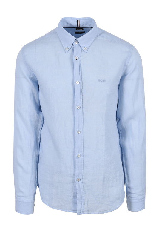 Boss H-roan-bd-e-c1-243 Linen Shirt Light Pastel Blue