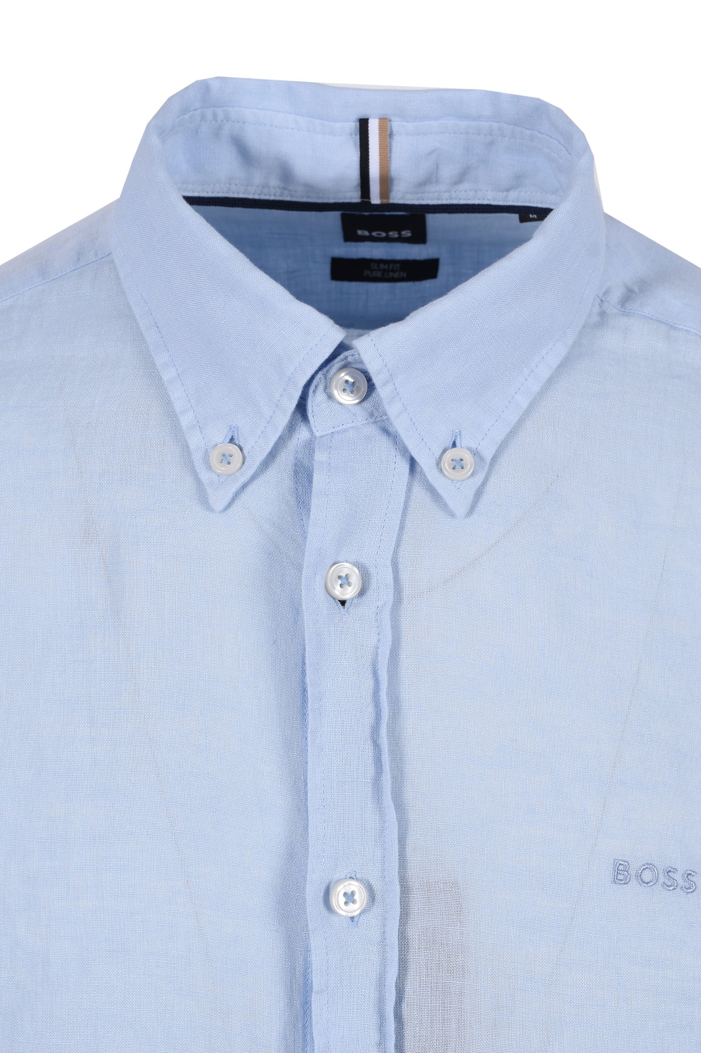 Boss H-roan-bd-e-c1-243 Linen Shirt Light Pastel Blue