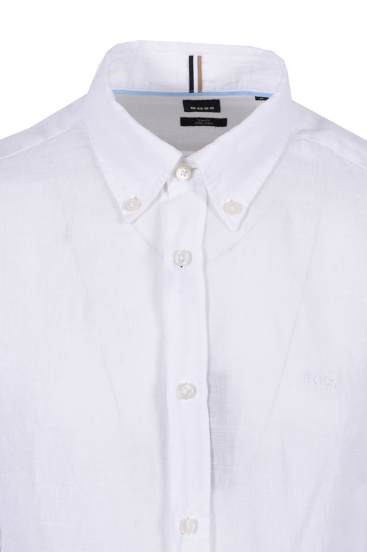Boss H-roan-bd-e-c1-243 Linen Shirt White