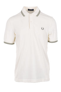 Fred Perry Twin Tipped Polo Light Ecru/Olive Fred Perry