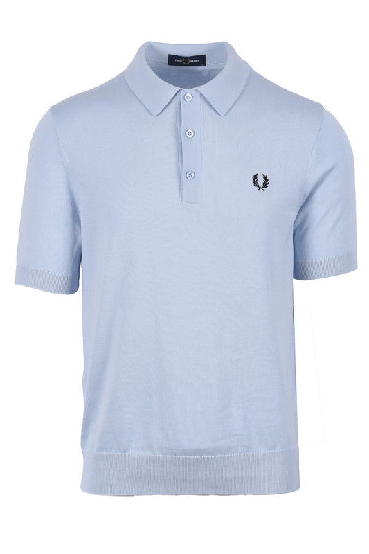 Fred Perry Cotton Knitted Polo Light Smoke