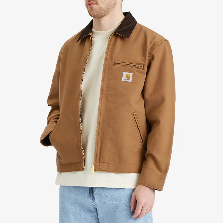 CARHARTT DETROIT JACKET HAMILTON BROWN/TOBACCO RINSED Carhartt