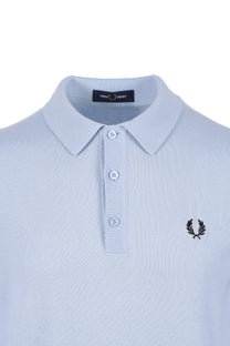 Fred Perry Cotton Knitted Polo Light Smoke Fred Perry