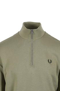 Fred Perry Half Zip Sweatshirt Olive Mint Fred Perry