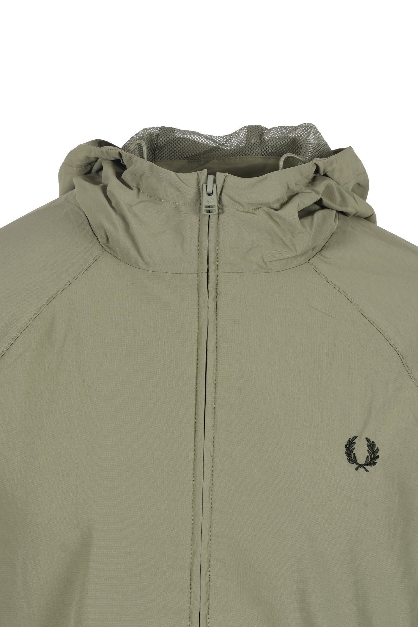 Fred Perry Taslan Hooded Shell Jacket Olive Mint