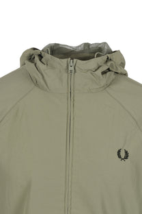 Fred Perry Taslan Hooded Shell Jacket Olive Mint Fred Perry
