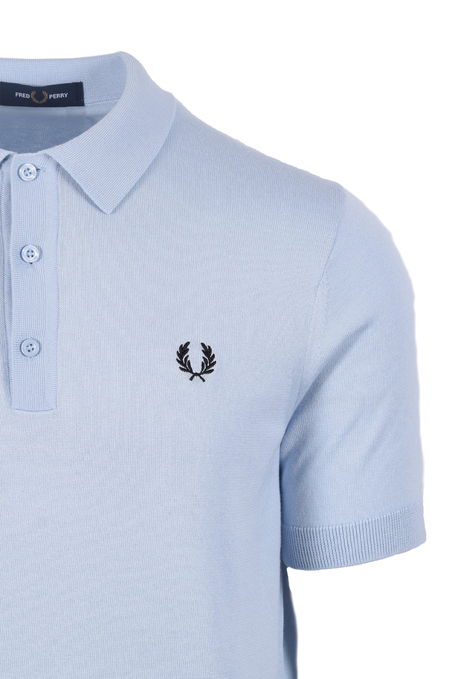 Fred Perry Cotton Knitted Polo Light Smoke