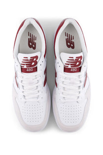 New Balance 480 Trainer White/Burgundy New Balance