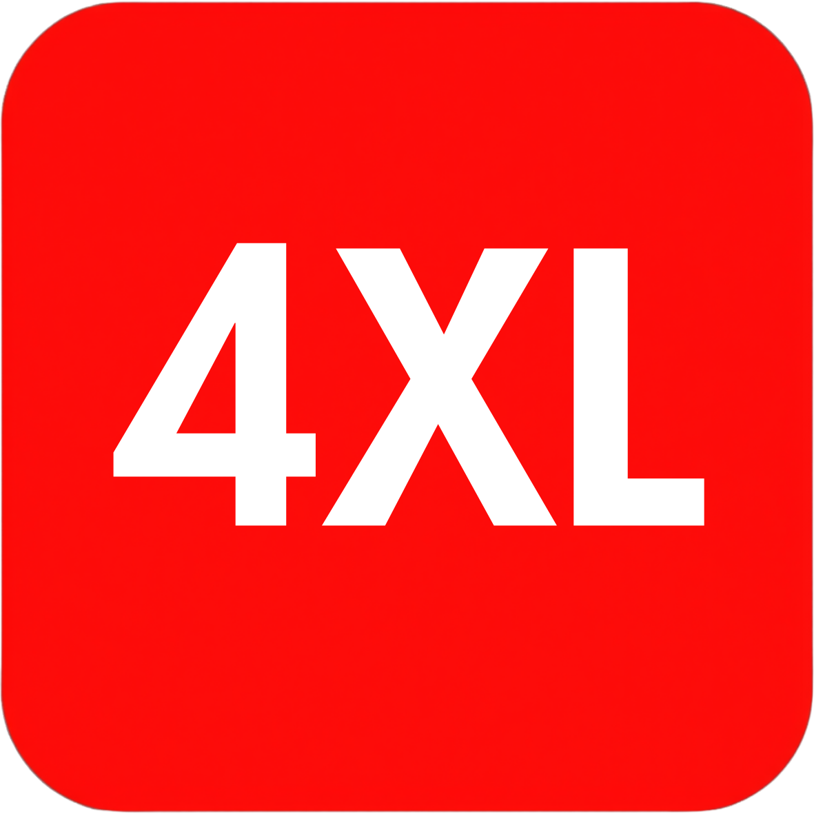 A red rounded square icon with the white text '4XL' centered on it, indicating a four-plex or extra-large size.