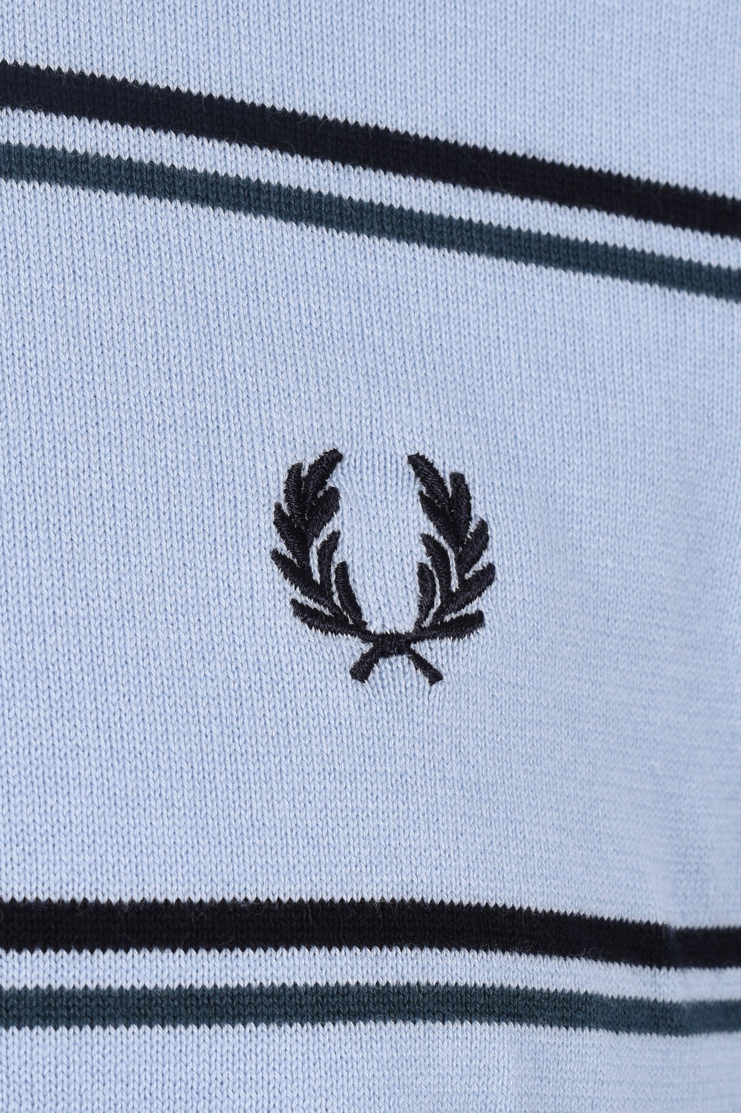 Fred Perry Striped Knitted Polo Shirt Light Smoke