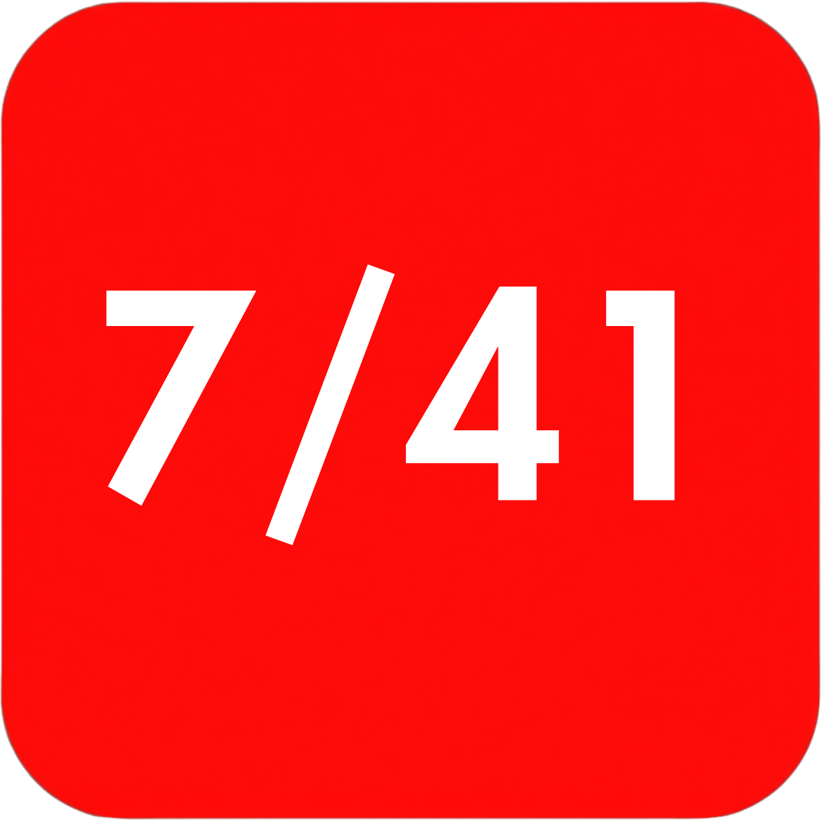 A red rounded square icon with the white text '7/41' centered on it.