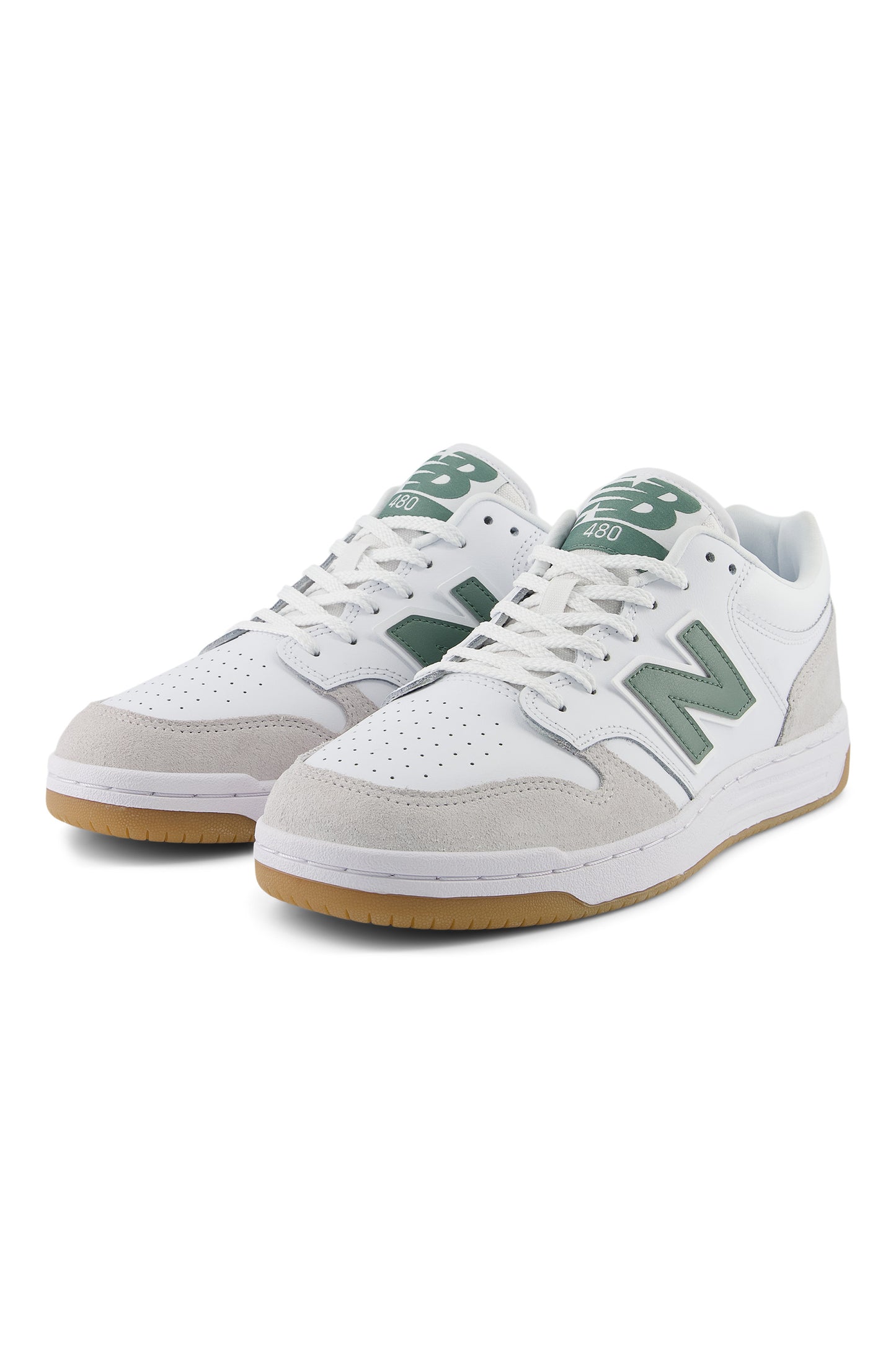 New Balance 480 Trainers White with Grey Matter