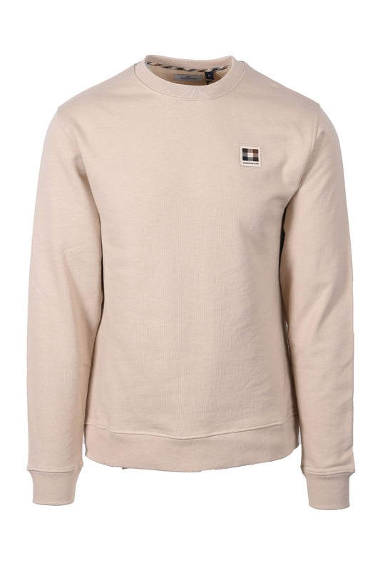 AQUASCUTUM BADGE CREWNECK SWEATSHIRT BEIGE