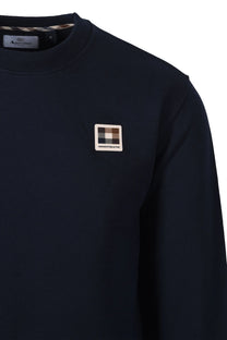 AQUASCUTUM BADGE CREWNECK SWEATSHIRT NAVY Aquascutum