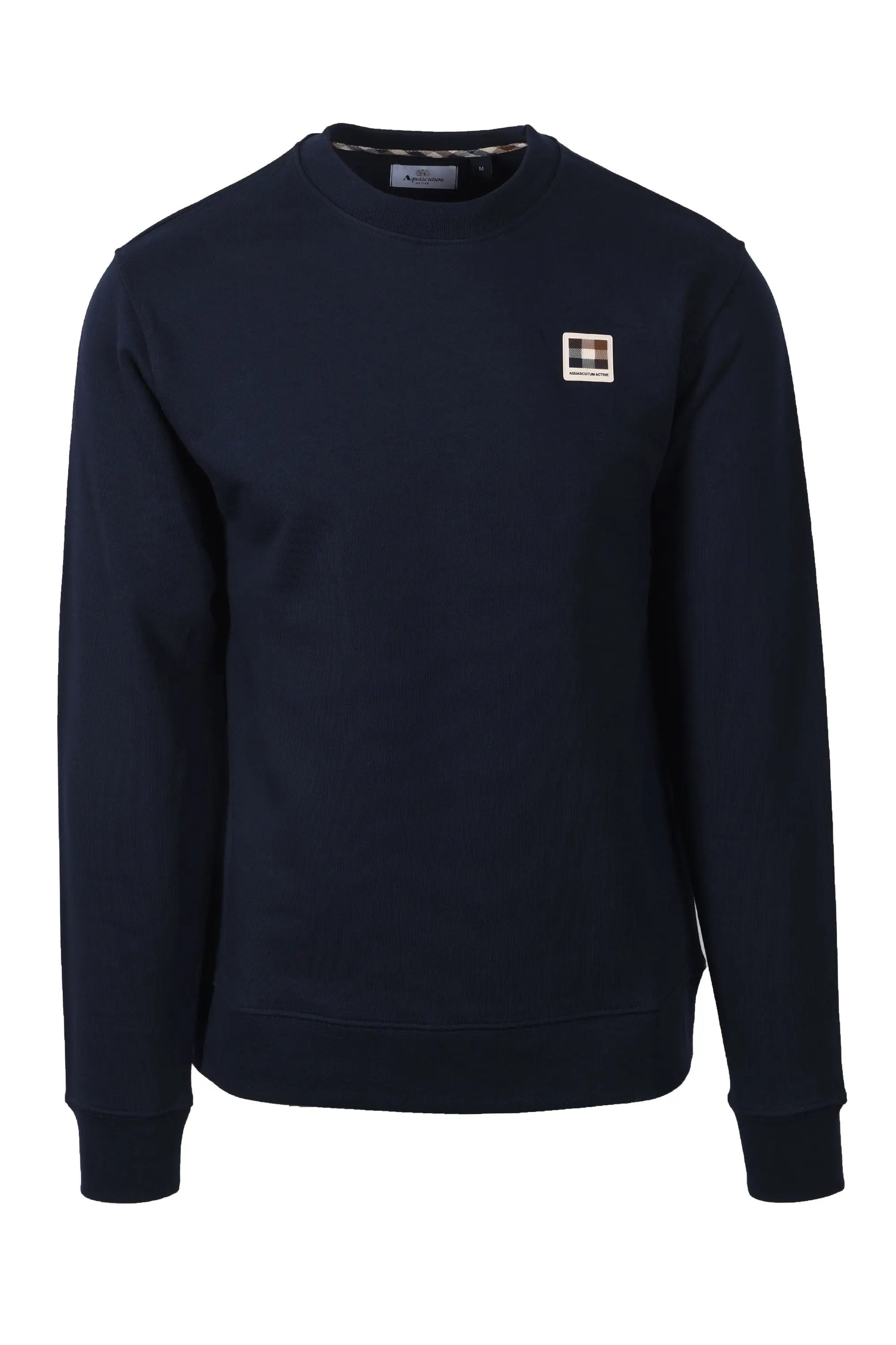 AQUASCUTUM BADGE CREWNECK SWEATSHIRT NAVY Aquascutum