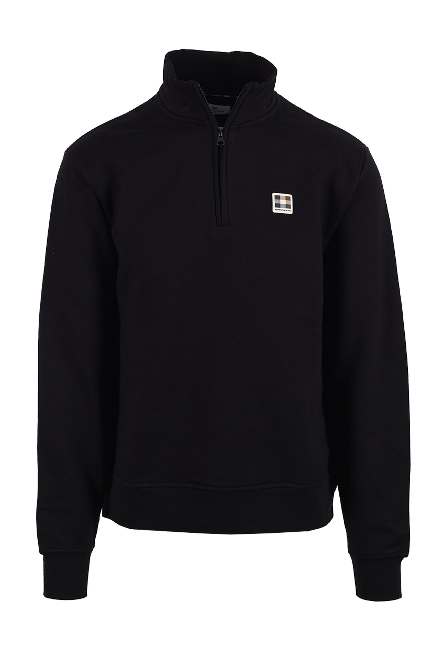 AQUASCUTUM BADGE HALF ZIP BLACK Aquascutum Michael Stewart Menswear  Knitwear