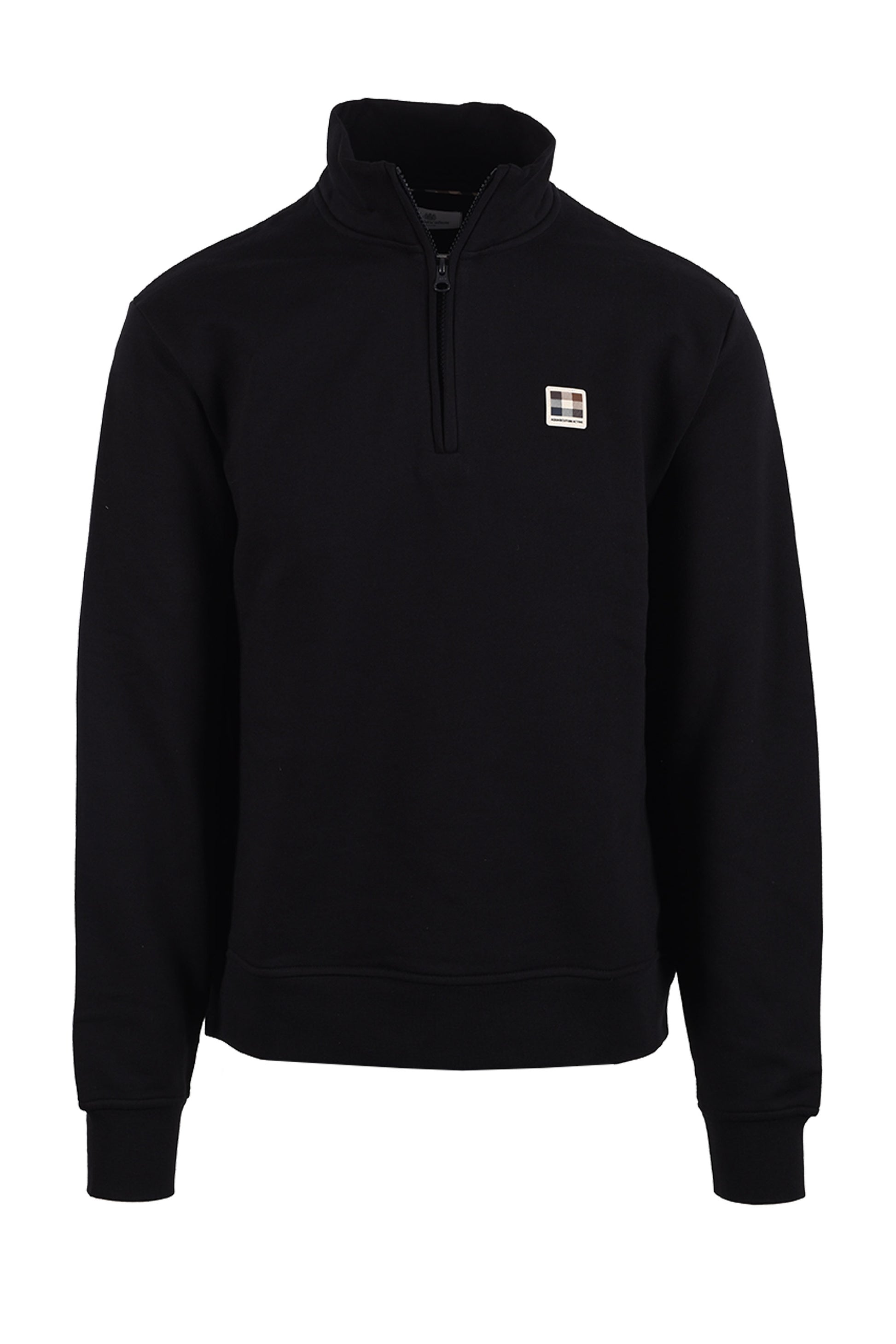 AQUASCUTUM BADGE HALF ZIP BLACK Aquascutum Michael Stewart Menswear  Knitwear
