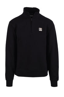 AQUASCUTUM BADGE HALF ZIP BLACK Aquascutum Michael Stewart Menswear  Knitwear