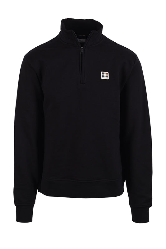 AQUASCUTUM BADGE HALF ZIP BLACK Aquascutum Michael Stewart Menswear  Knitwear