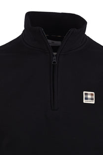 AQUASCUTUM BADGE HALF ZIP BLACK Aquascutum Michael Stewart Menswear  Knitwear