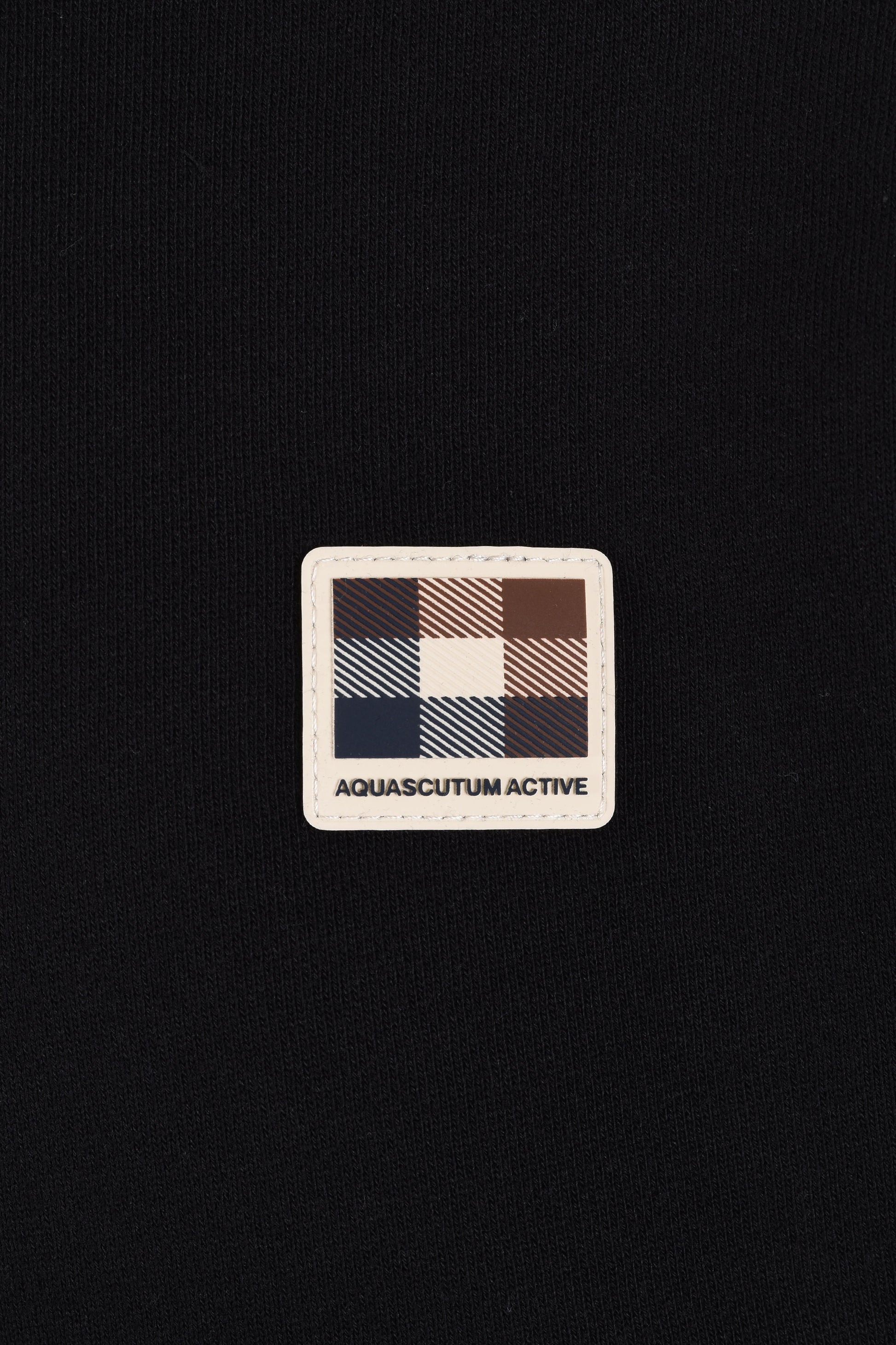 AQUASCUTUM BADGE HALF ZIP BLACK Aquascutum Michael Stewart Menswear  Knitwear