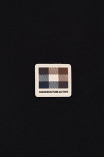 AQUASCUTUM BADGE HALF ZIP BLACK Aquascutum Michael Stewart Menswear  Knitwear