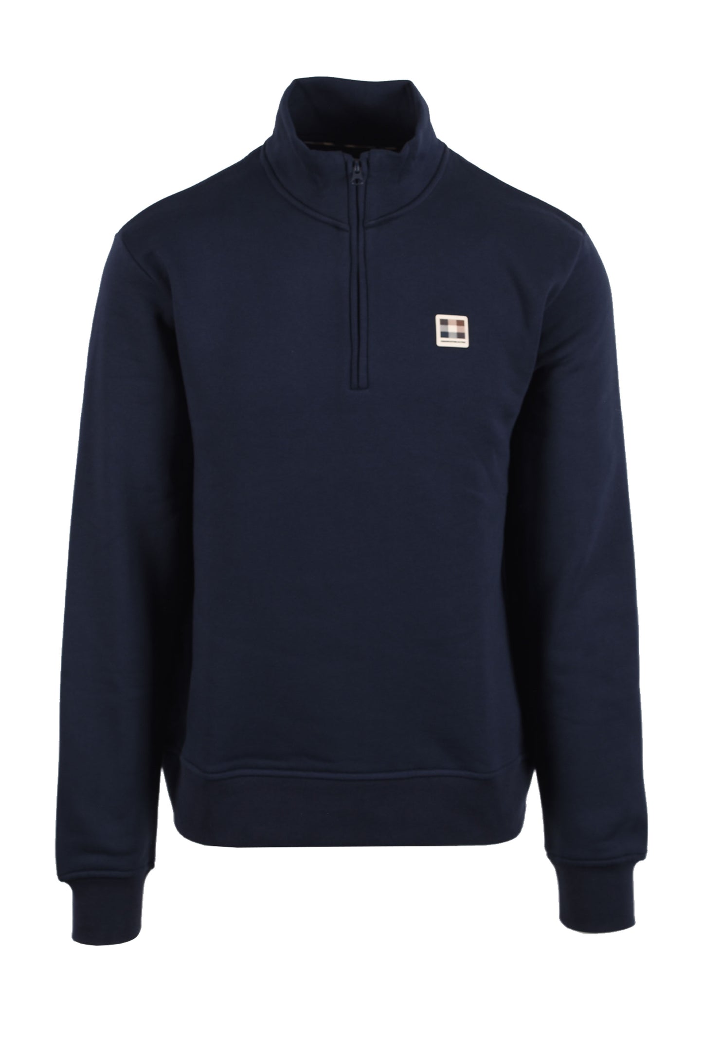 AQUASCUTUM BADGE HALF ZIP NAVY Aquascutum Michael Stewart Menswear  Knitwear