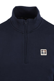 AQUASCUTUM BADGE HALF ZIP NAVY Aquascutum Michael Stewart Menswear  Knitwear