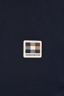 AQUASCUTUM BADGE HALF ZIP NAVY Aquascutum Michael Stewart Menswear  Knitwear