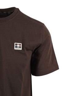 AQUASCUTUM BADGE T-SHIRT CHOCOLATE BROWN Aquascutum Michael Stewart Menswear  T-Shirts