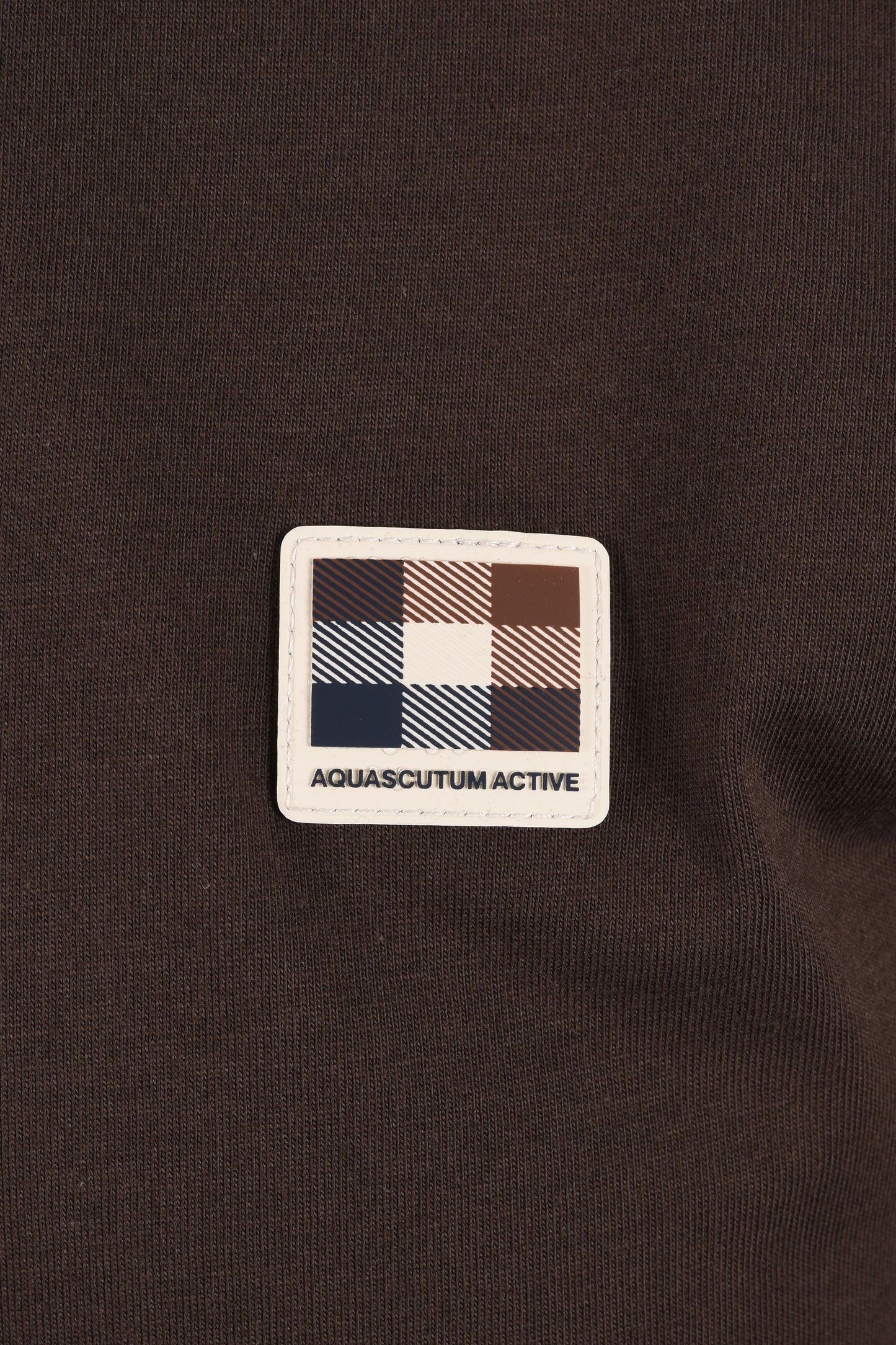 AQUASCUTUM BADGE T-SHIRT CHOCOLATE BROWN Aquascutum Michael Stewart Menswear  T-Shirts