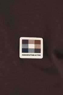 AQUASCUTUM BADGE T-SHIRT CHOCOLATE BROWN Aquascutum Michael Stewart Menswear  T-Shirts