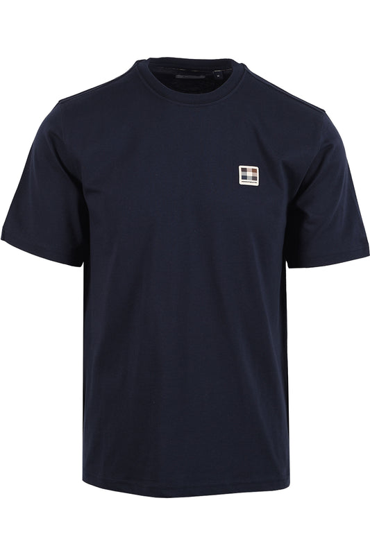 AQUASCUTUM BADGE T-SHIRT NAVY Aquascutum Michael Stewart Menswear  T-Shirts