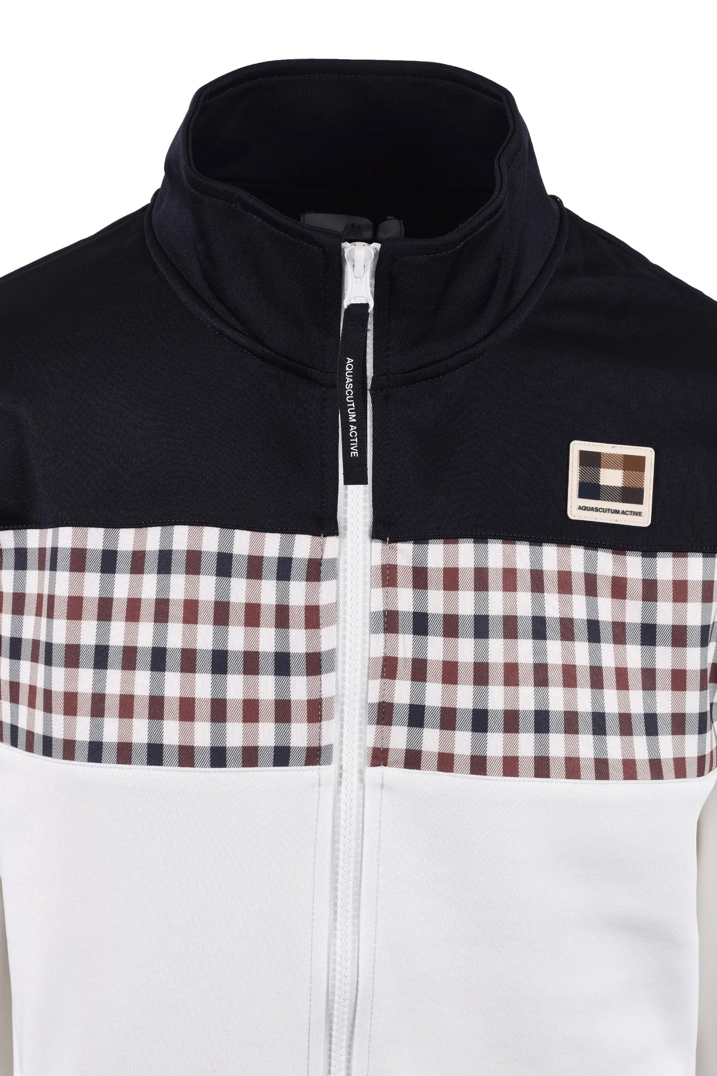 close up of Aquascutum track top collar
