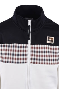 close up of Aquascutum track top collar
