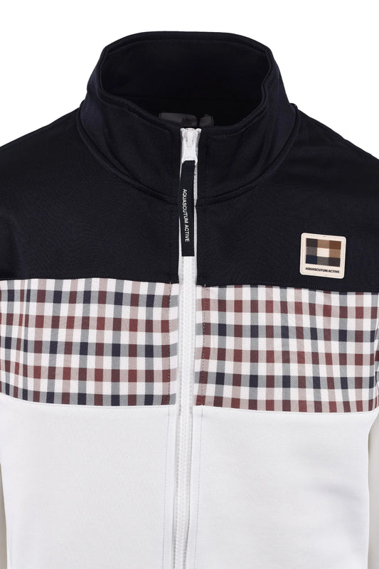 close up of Aquascutum track top collar