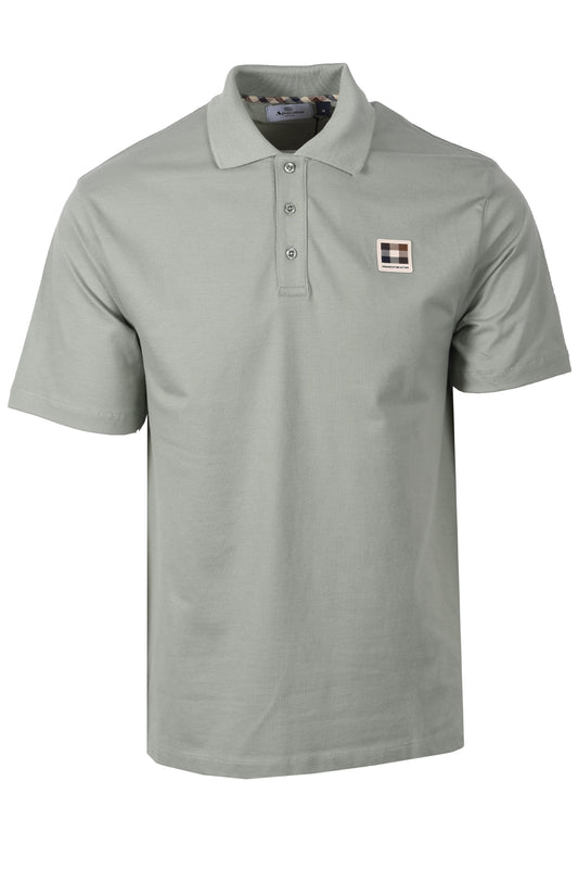 AQUASCUTUM CHECK POLO SHIRT SALVIA