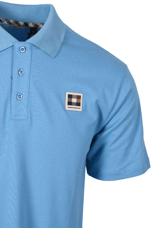 AQUASCUTUM CLUB CHECK BADGE POLO AVIO