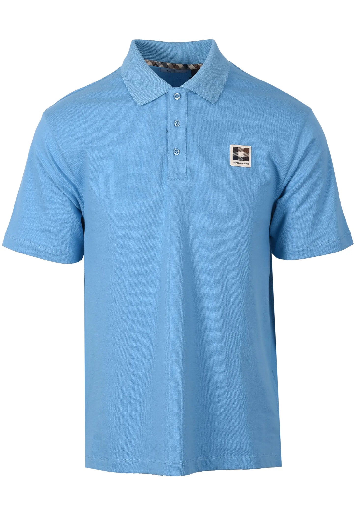 AQUASCUTUM CLUB CHECK BADGE POLO AVIO Aquascutum