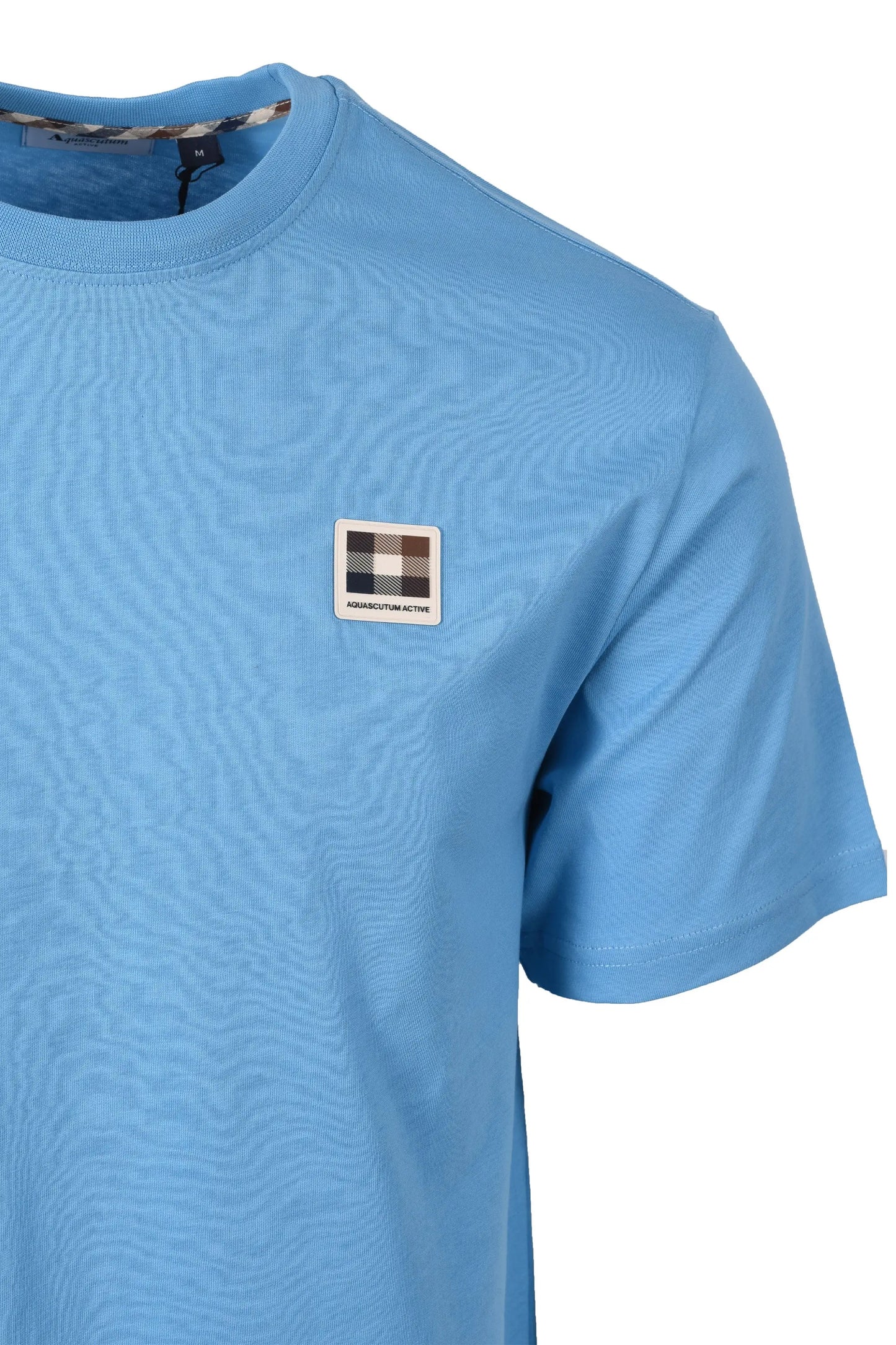 AQUASCUTUM CLUB CHECK BADGE T-SHIRT AVIO Aquascutum